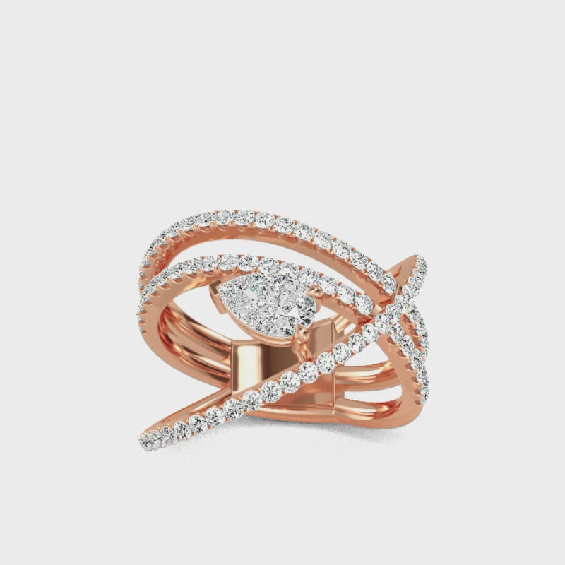 Ring i 14 karat roséguld med 1,35 ct labbodlade diamanter – Tidlös glans och elegans SJR57120