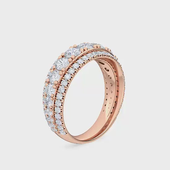 Vigselring i 14 karat guld med 1,82 ct labbodlade diamanter – Imponerande lyx SJR55993