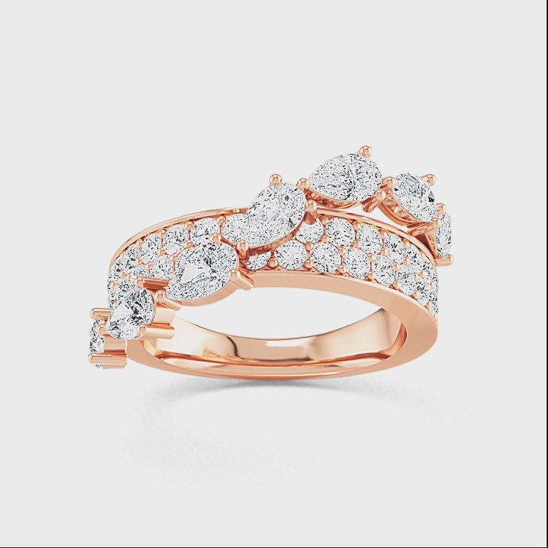 Ring i 14 karat vitt guld med 2,07 ct labbodlade diamanter – Raffinerad skönhet och hållbarhet SJR57359