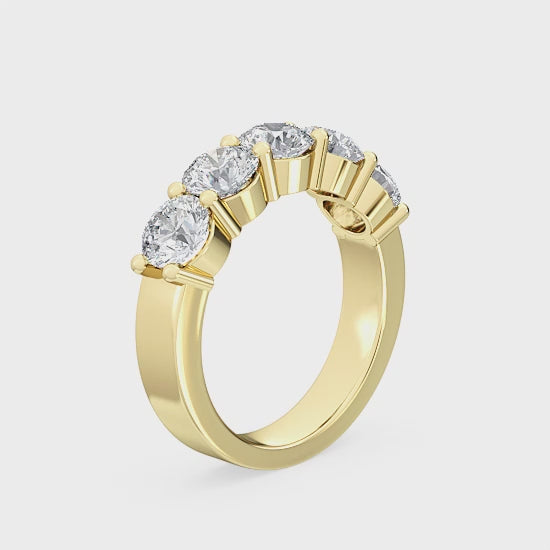 Vigselring i 14 karat vitt guld med 2 karat labbodlade diamanter – Skapa din egen stil SJR54476