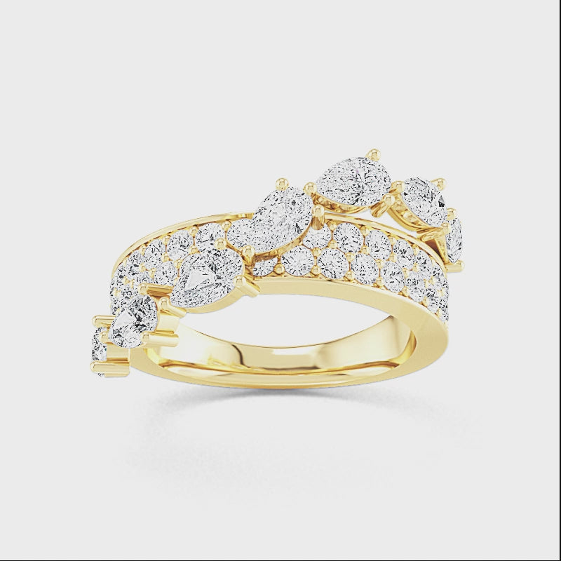 Ring i 14 karat vitt guld med 2,07 ct labbodlade diamanter – Raffinerad skönhet och hållbarhet SJR57359