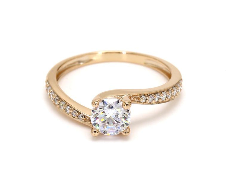 Förlovningsring i 14 karat guld med solitärer och 1,28 ct labgrown-diamanter – Classic Beauty SJR54096