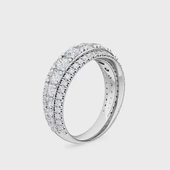 Vigselring i 14 karat guld med 1,82 ct labbodlade diamanter – Imponerande lyx SJR55993