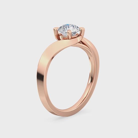 Förlovningsring i 14 karat roséguld med 1,00 ct labogrodden diamant – En romantisk förtrollning SJR55073RD