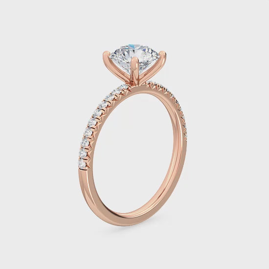Förlovningsring i 14 karat guld med labbodlad diamant 1,12 ct – Radiant Elegance SJR55556RD