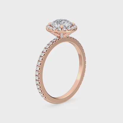 14 karat vitgulds Halo-förlovningsring med 1,54 ct labbodlade diamanter – Lyx och ansvar SJR55536RD