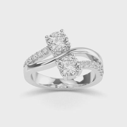 14 karat guldring med 1,25 ct labbodlade diamanter – ett elegant och etiskt uttalande SJR57506