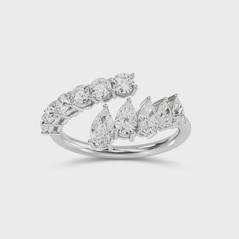 14 karat guldring med 1,45 ct labbodlade diamanter – Delikat elegans och hållbarhet SJR57357
