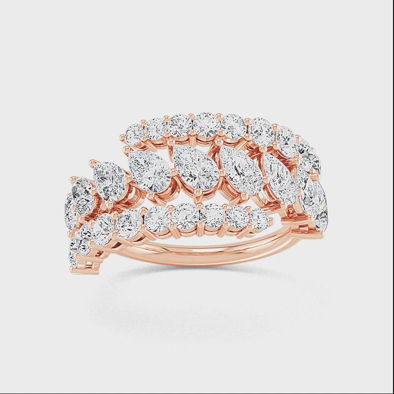 14 karat guldring med 2,59 ct labbodlade diamanter – Hållbar lyx SJR57365