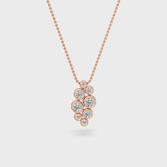 14 kt. guld Labgrown Cluster-hänge med diamanter (0,65 ct) SJP31612