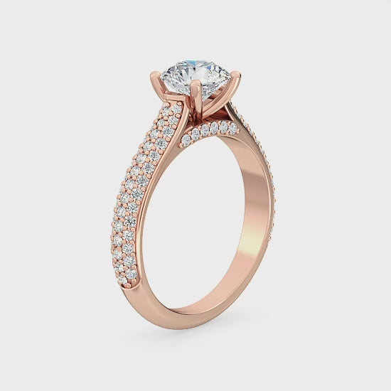 14 Kt. Rose Gold Engagement Ring with 1.54 ct. Labgrown Diamonds – Romantic and Responsible SJR55501RD