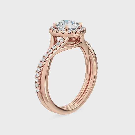 Halo Engagement Ring with 1.33 ct. Lab Grown Diamonds – Classic Elegance SJR55527RD