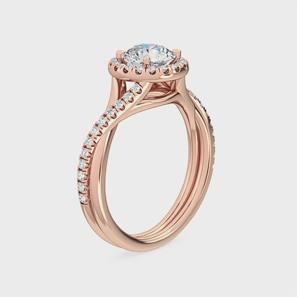 Halo Engagement Ring with 1.33 ct. Lab Grown Diamonds – Classic Elegance SJR55527RD