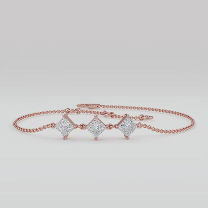 Armband i 14 karat guld med prinsesslipade labgrown-diamanter (1,05 ct) SJBR20032A