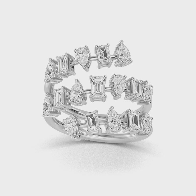 14 karat guldring med 1,71 ct labbodlade diamanter – tidlös elegans och etisk förfining SJR57499